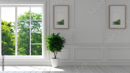 Elegant Room with Scenic View: A Tranquil Blend of Interior Design and Nature's Beauty