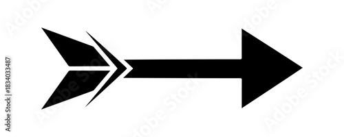 Stylish black arrow pointing right, symbolizing direction, progress, and next steps. A dynamic vector icon for navigation and forwarding concepts in digital design