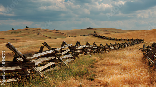 Mended fences symbolizing old feuds settling in a sun kissed countryside (1)
