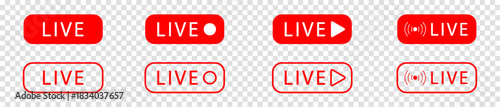 Live, streaming, broadcasting, online stream button, icon. Vector illustration