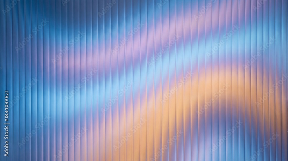 Obraz premium Dreamy Pastel Gradient Light with Soft Tones Blending Through Ribbed Glass Texture for Abstract Fractal Background and Elegant Display Template.