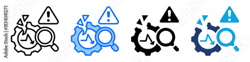 Failure Analysis Icon Set Multi Style Vector Illustration