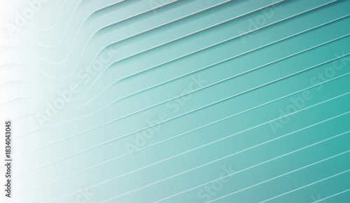 Abstract Stripes Teal Gradient Background, curved lines, paper cut effect, use for modern presentation template or stylish website design, 163 characters