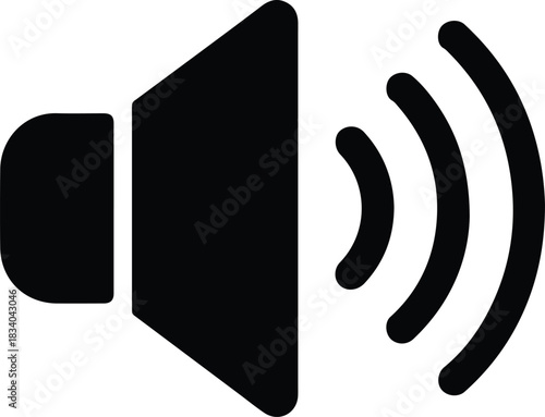 Black speaker icon with sound waves volume audio 2