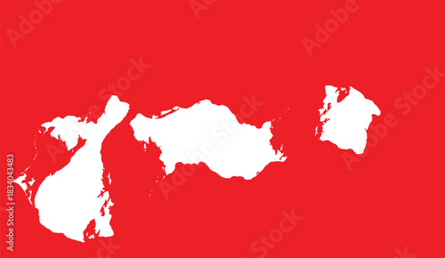 Turkey, Romania, Ukraine white shapes on red background representing map silhouettes for educational geography posters and understanding geopolitical region dynamics