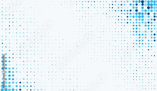 Halftone Dots Blue and White Gradient Pattern Background for modern designs like posters, banners or websites, adding a touch of tech and style with a unique digital feel