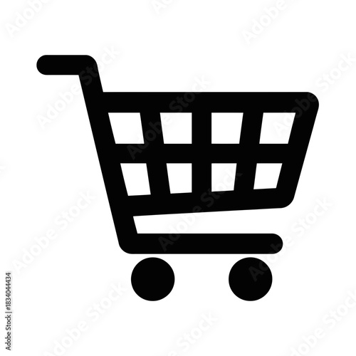 Black shopping cart icon