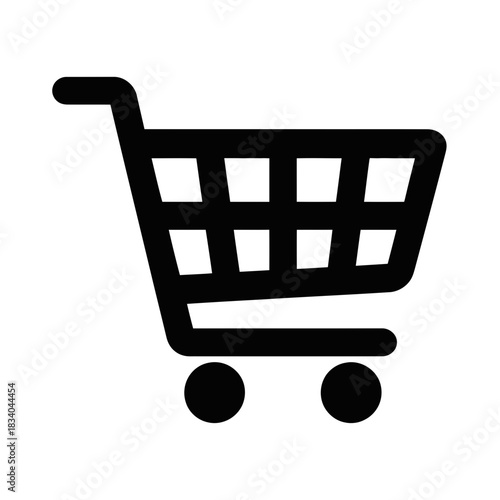 Black shopping cart icon