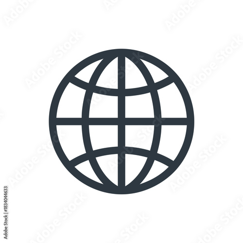 Minimal black globe icon