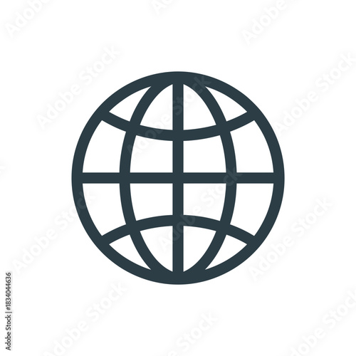 Minimal black globe icon