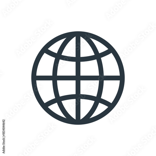 Minimal black globe icon