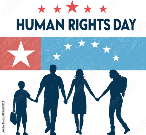 human rights day concept vector 
