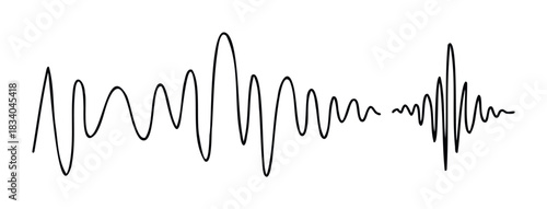 Abstract sound wave visualization representing audio signals and data transmission, ideal for music technology or communication themes.