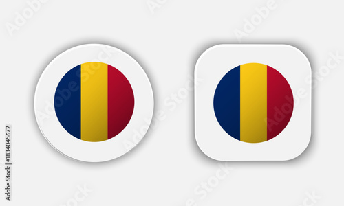 Free Download Romania Rounded National Flag Button Icon - GFXLoad