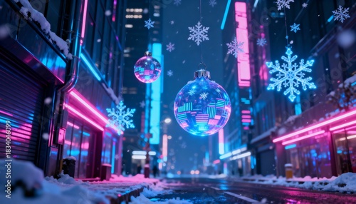 Futuristic Neon Christmas Background
