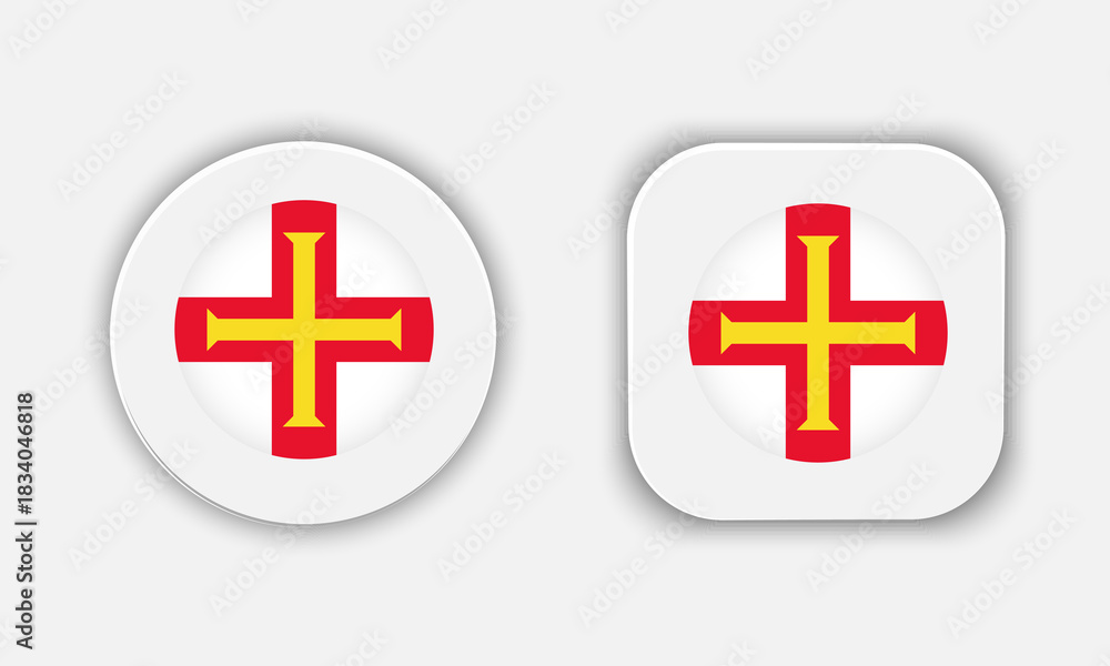 Fototapeta premium Guernsey Rounded National Flag Button Icon