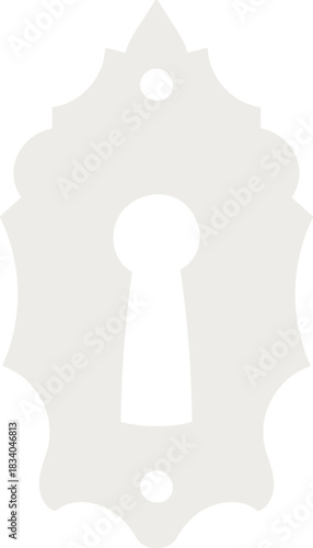 Ornate Keyhole Escutcheon Silhouette