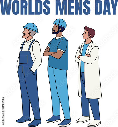 World Men's Day concept vector illustrator