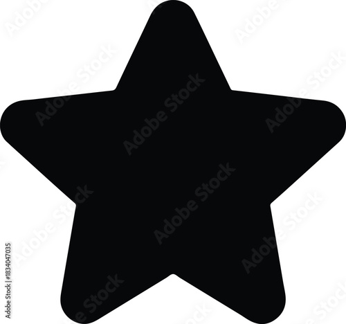 Black star icon with rounded points symbol white