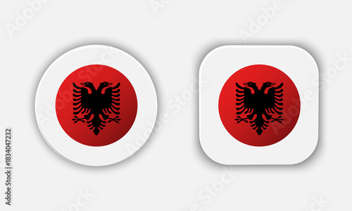 Albania Rounded National Flag Button Icon