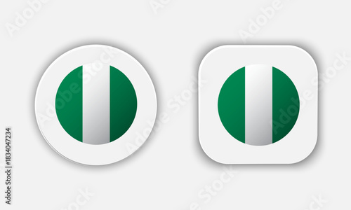 Free Download Nigeria Rounded National Flag Button Icon - GFXLoad
