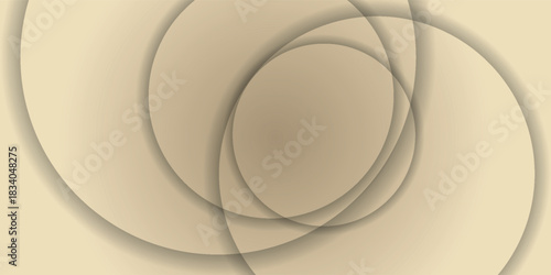 Abstract beige geometric pattern featuring overlapping translucent circles with soft shadow effects.