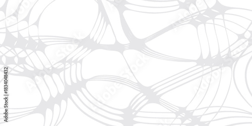 Abstract White Network of Interconnected Lines and Shapes Pattern.