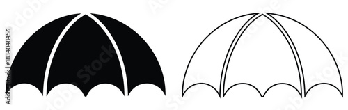 Classic umbrella icons in black and white for weather forecasts,Umbrella icon set. Vector illustration of umbrella icon. Umbrella symbol collection. Umbrella icon