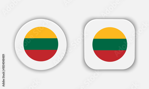 Free Download Lithuania Rounded National Flag Button Icon - GFXLoad