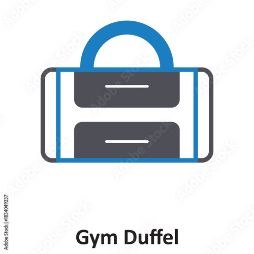 Gym Duffel Vector icon which can easily modify or edit