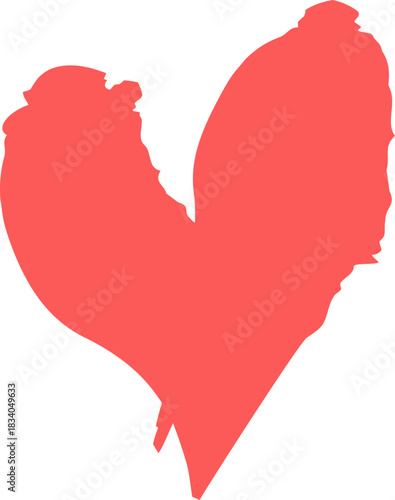 Rough Brush Heart Silhouette