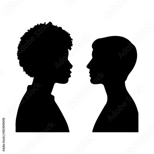 Silhouette of Lovers Kissing – Passion, Relationship, and Affection Illustration