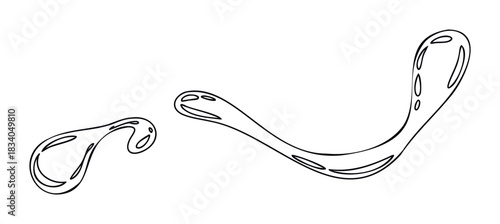 Abstract fluid shapes with smooth curves and internal reflections suggesting liquid movement or organic forms for dynamic graphic elements and fluid motion visuals.