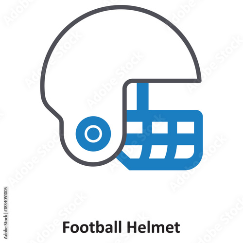 Football Helmet Vector icon which can easily modify or edit