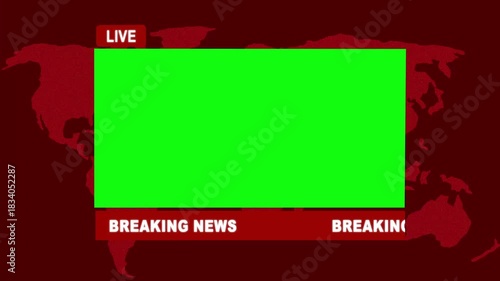 Wallpaper Mural Live breaking news lower third template with green screen. Modern broadcast graphics overlay for TV news and media in 4K. Modern news live streaming TV broadcast backdrop. Looping 4K video animation. Torontodigital.ca