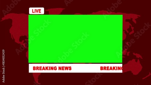 Wallpaper Mural Live breaking news lower third template with green screen. Modern broadcast graphics overlay for TV news and media in 4K. Modern news live streaming TV broadcast backdrop. Torontodigital.ca