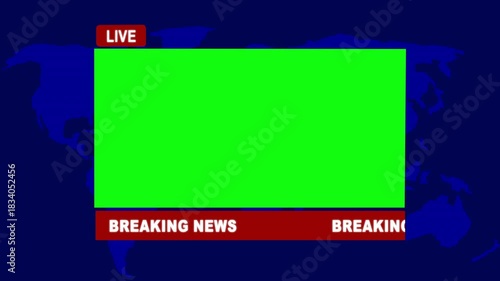 Wallpaper Mural Live breaking news lower third template with green screen. Modern broadcast graphics overlay for TV news and media in 4K. Modern news live streaming TV broadcast backdrop. Torontodigital.ca