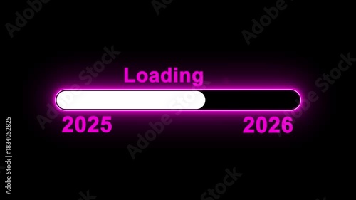 New year 2026 to 2027 loading bar concept. Year change concept  Business planning for new year success 4k video