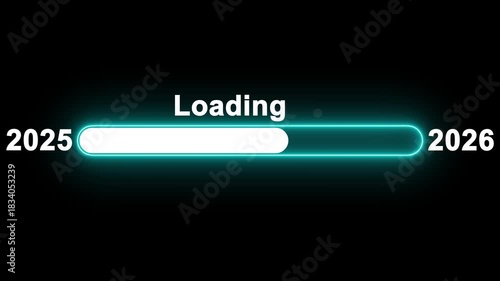 New year 2026 to 2027 loading bar concept. Year change concept  Business planning for new year success 4k video