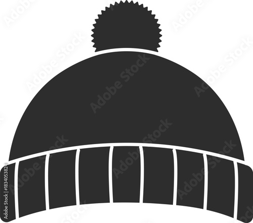 Beanie with Pom Pom Silhouette