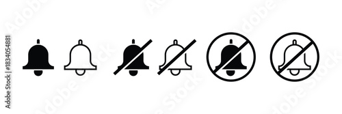 Set of Notification bell icon collection. Alarm symbol. Ringing bells symbol.