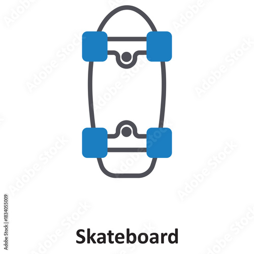 Skateboard Vector icon which can easily modify or edit