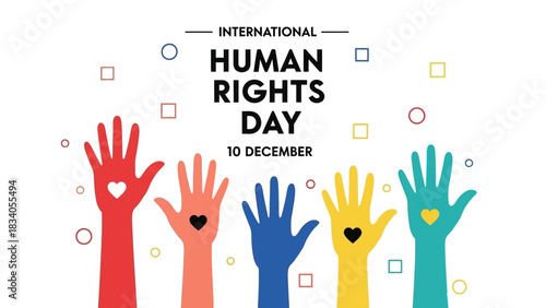 Let's celebrate International Human Rights Day together with colorful hands, hearts, and unity on December 10th for a brighter, more inclusive future