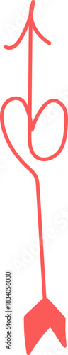Handdrawn Heart Arrow Line