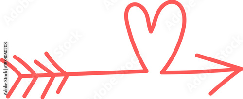 Heart Loop Arrow Doodle Line