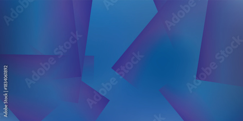 Abstract Blue Geometric Shapes with Gradient and Overlapping Design.