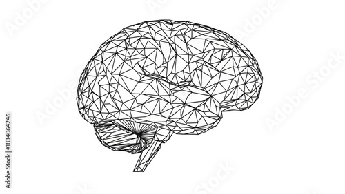 Abstract Brain Illustration - A Network of Thought and Intelligence.