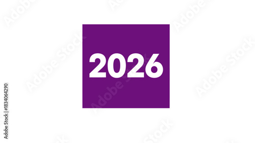 Year 2026 displayed prominently in white text on a solid purple square.