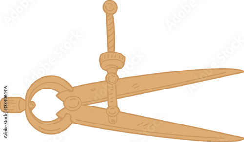 Vintage Drafting Divider Drawing