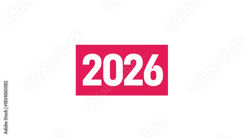 The year 2026 in bold white numbers on a pink background.
